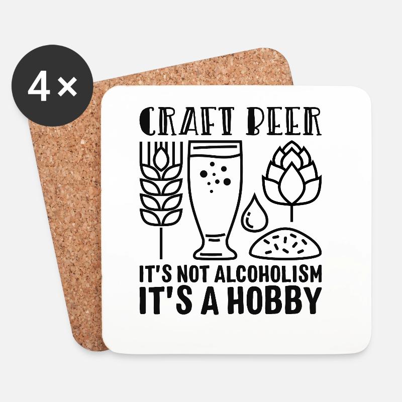 Birra artigianale - Sottobicchieri (set da 4 pezzi) - bianco