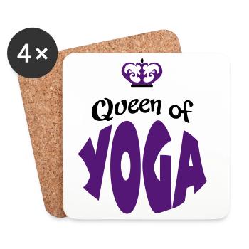 yoga - Dessous de verre (lot de 4) - blanc - Devant
