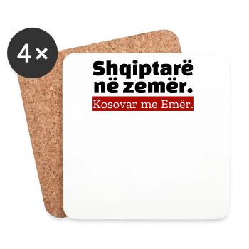 Albanian "Albanischer Text" - Untersetzer (4er-Set) - Weiß - Vorne