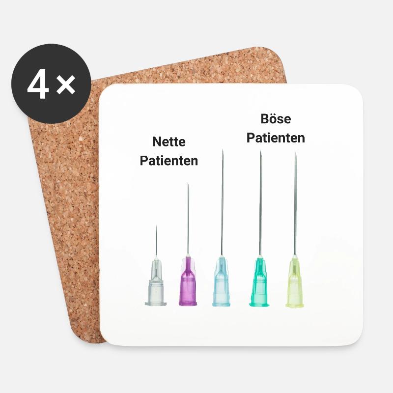 Nette Böse Patienten Pflegekraft MFA Kanüle - Untersetzer (4er-Set) - Weiß