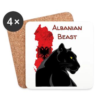 Albaniens Beast: Schwarzer Panther - Dessous de verre (lot de 4) - blanc - Devant