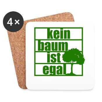 No tree does not matter Climate protection Climate change Forest - Coasters (set of 4) - white - Front