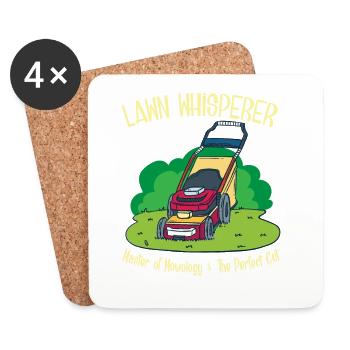 Gardener garden lawn mower gift - Coasters (set of 4) - white - Front