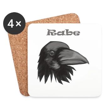 Rabe - Untersetzer (4er-Set) - Weiß - Vorne