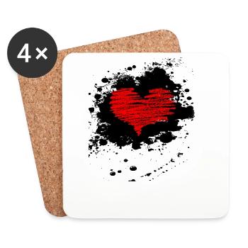 Cadeau graphique mignon et artistique - Dessous de verre (lot de 4) - blanc - Devant