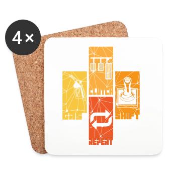 voitures - Dessous de verre (lot de 4) - blanc - Devant