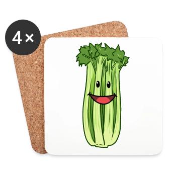 Celery Celery Celery Vegetables Healthy Vegans - Coasters (set of 4) - white - Front