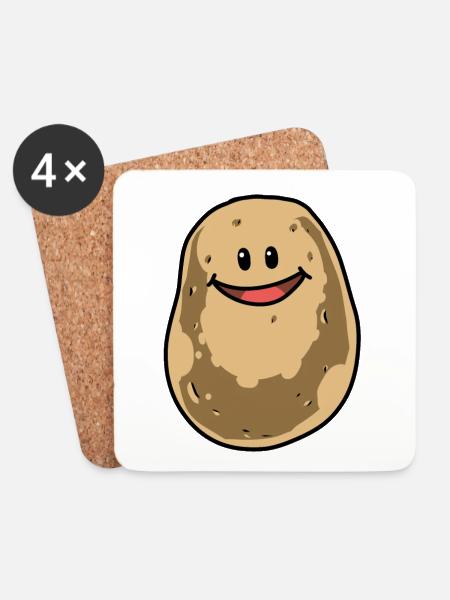 Kartoffel Kartoffeln Gemüse Nahrungsmittel Speise - Untersetzer (4er-Set) - Weiß
