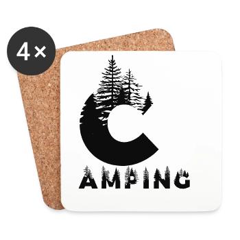 camping - Coasters (set of 4) - white - Front