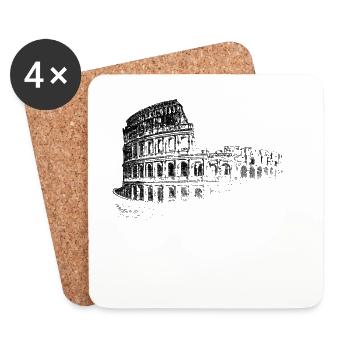 Colosseum Amphitheatre Rome Roma Rome Italy Italy - Coasters (set of 4) - white - Front
