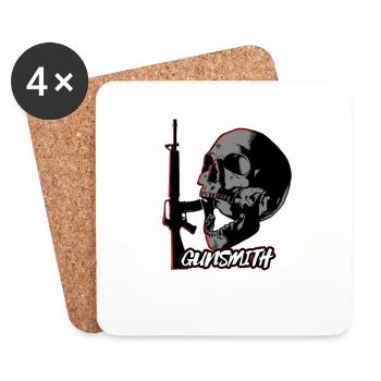 Gunsmith Skull Design - Coasters (set of 4) - white - Front