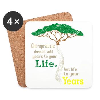 Médecin de massage chiropracteur rachis osseux - Dessous de verre (lot de 4) - blanc - Devant
