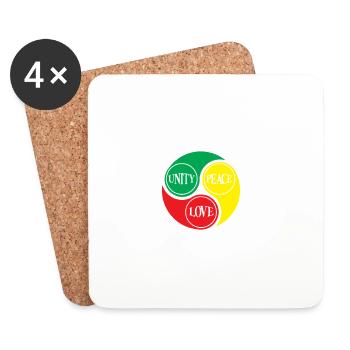 Mind Peace Love Triad Circle - Untersetzer (4er-Set) - Weiß - Vorne