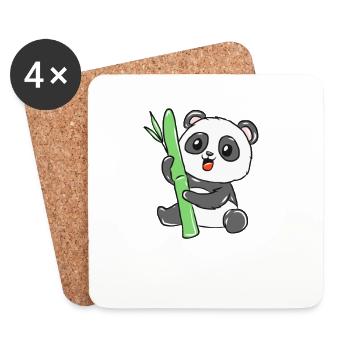 Panda - Untersetzer (4er-Set) - Weiß - Vorne