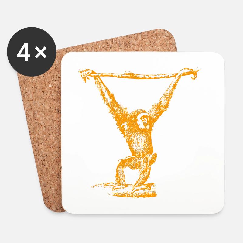 Gibbon - Untersetzer (4er-Set) - Weiß