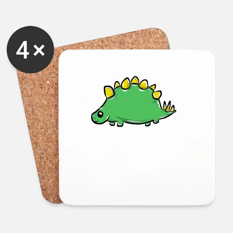 Dinosaurier - Untersetzer (4er-Set) - Weiß