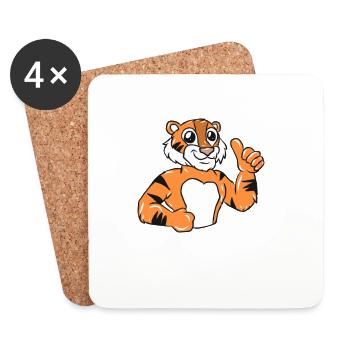 tigre - Dessous de verre (lot de 4) - blanc - Devant
