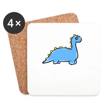 dinosaure - Dessous de verre (lot de 4) - blanc - Devant