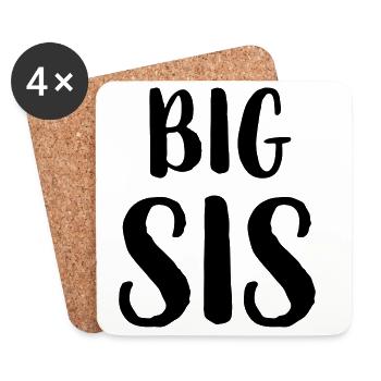 big sis Schwester Geschwister Familie Geschenk - Dessous de verre (lot de 4) - blanc - Devant