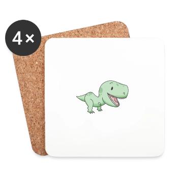 dinosaure - Dessous de verre (lot de 4) - blanc - Devant