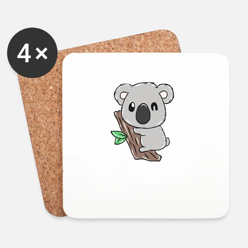 Koala - Untersetzer (4er-Set) - Weiß
