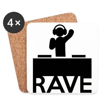 Rave On - Untersetzer (4er-Set) - Weiß - Vorne