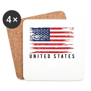 American Flag Distress - Coasters (set of 4) - white - Front