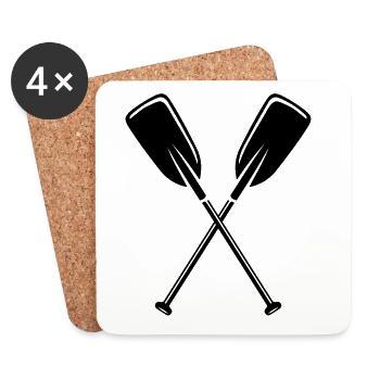 2 pagaies - Dessous de verre (lot de 4) - blanc - Devant