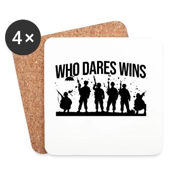 Who Dares Wins – Elite Military Silhouettes - Untersetzer (4er-Set) - Weiß - Vorne