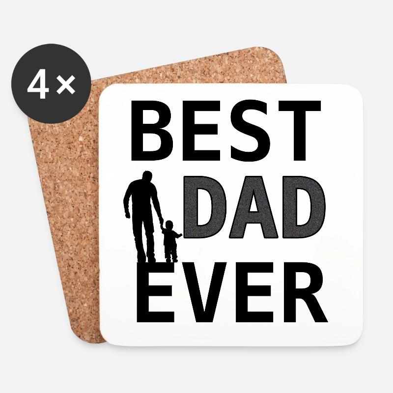 Best Dad Glitzer Design - Untersetzer (4er-Set) - Weiß