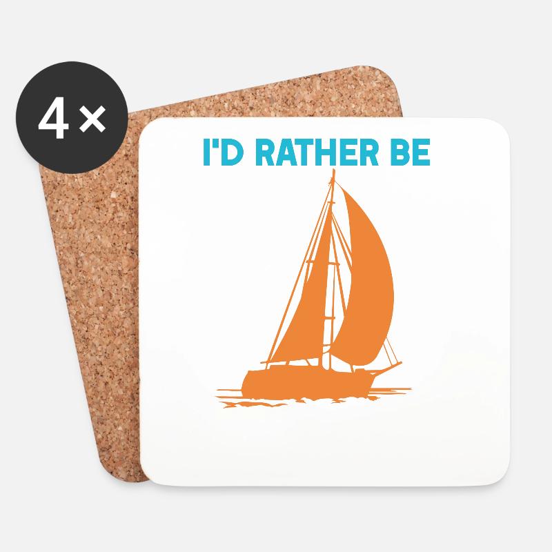 I'd rather be Sailing - Untersetzer (4er-Set) - Weiß