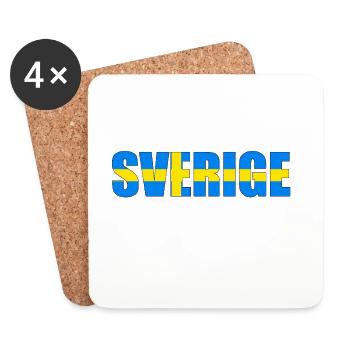 Sweden flag letters - Coasters (set of 4) - white - Front