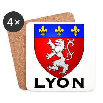 Lyon France - Dessous de verre (lot de 4) - blanc - Devant