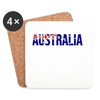 Conception de la police du drapeau australien - Dessous de verre (lot de 4) - blanc - Devant