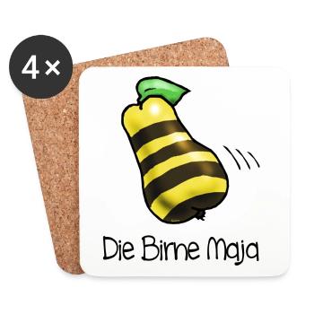 Birne Maja - Untersetzer (4er-Set) - Weiß - Vorne