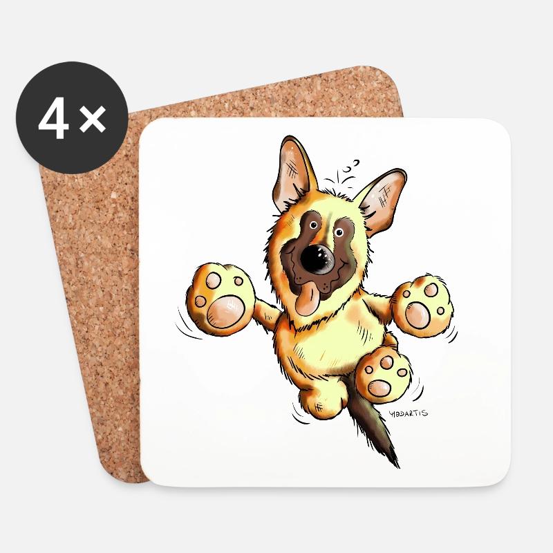 Süßer Deutscher Schäferhund - Untersetzer (4er-Set) - Weiß