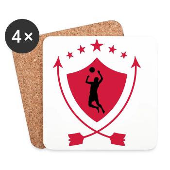 Volleyball - Volley Ball - Sport - Sportsman - Coasters (set of 4) - white - Front