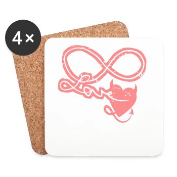 Infinity Sign forever in Love! - Coasters (set of 4) - white - Front