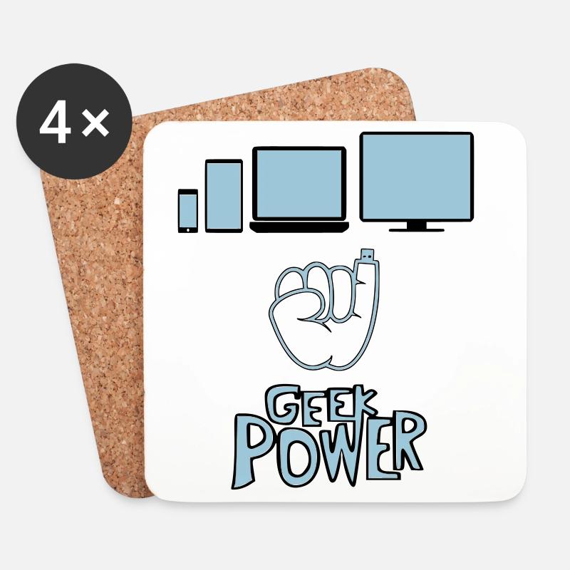 Geek - Coasters (set of 4) - white