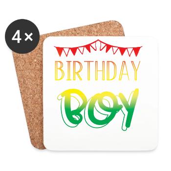 Joyeux anniversaire - Dessous de verre (lot de 4) - blanc - Devant
