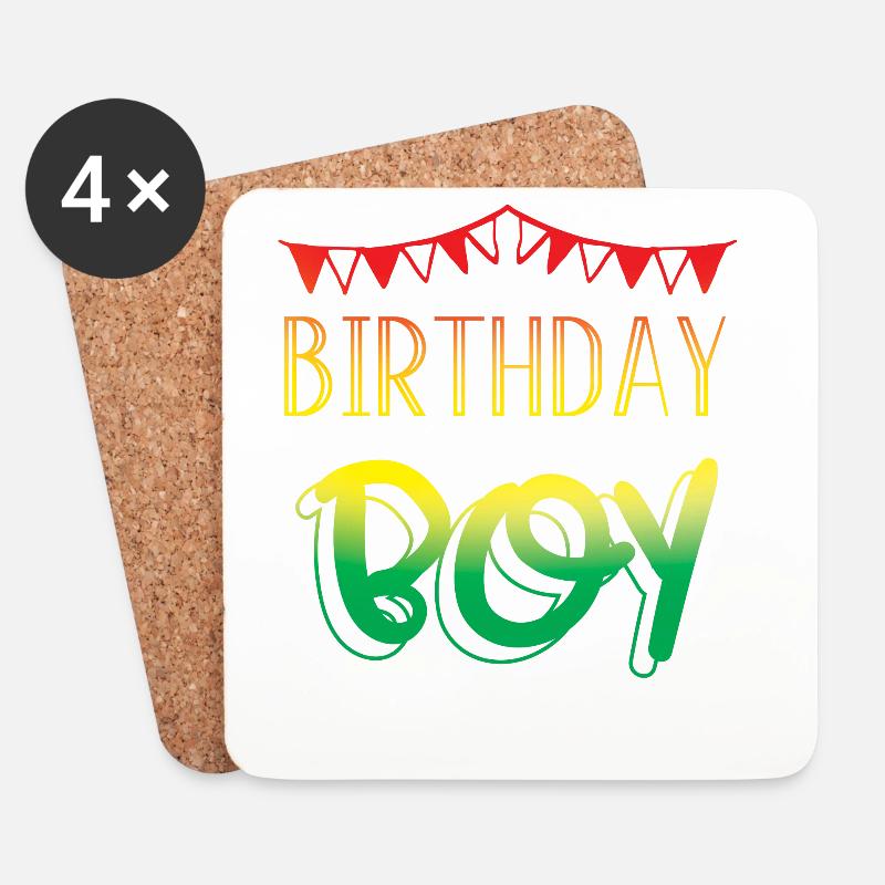 Happy Birthday - Untersetzer (4er-Set) - Weiß