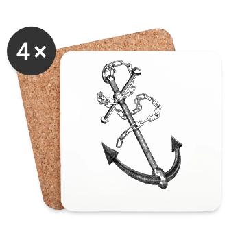 anchor - Coasters (set of 4) - white - Front