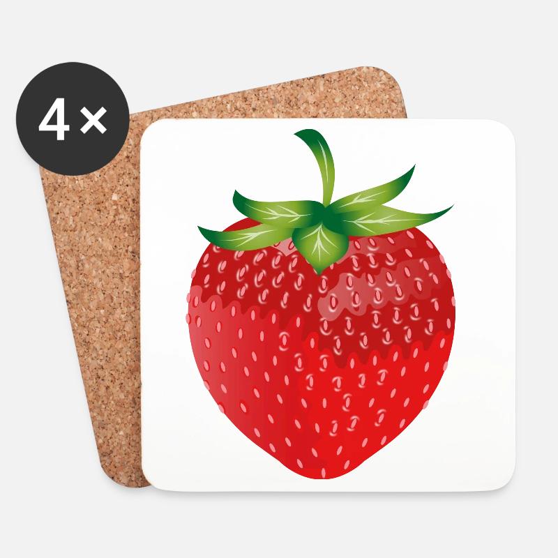 leuchtend rote frische Erdbeere - Untersetzer (4er-Set) - Weiß