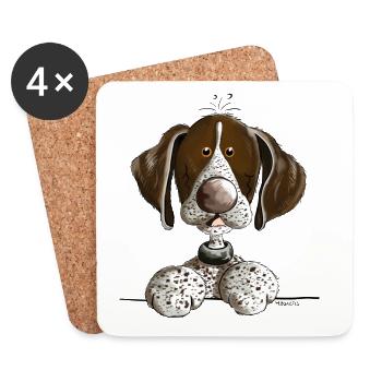 German Shorthaired Pointer - Coasters (set of 4) - white - Front