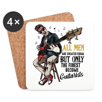 All Men Rock Bass Hero - Untersetzer (4er-Set) - Weiß - Vorne
