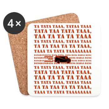 Famous TV series of the 80s - Team A with Van - Coasters (set of 4) - white - Front