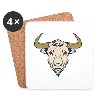 Taurus Red Eyes Devil - Coasters (set of 4) - white - Front