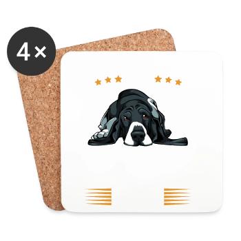 Leave Me Alone: Basset Hound Today - Coasters (set of 4) - white - Front