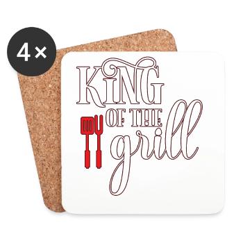 Grillkönig - Coasters (set of 4) - white - Front