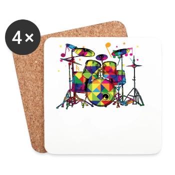 Kaleidoscope Drums - Coasters (set of 4) - white - Front